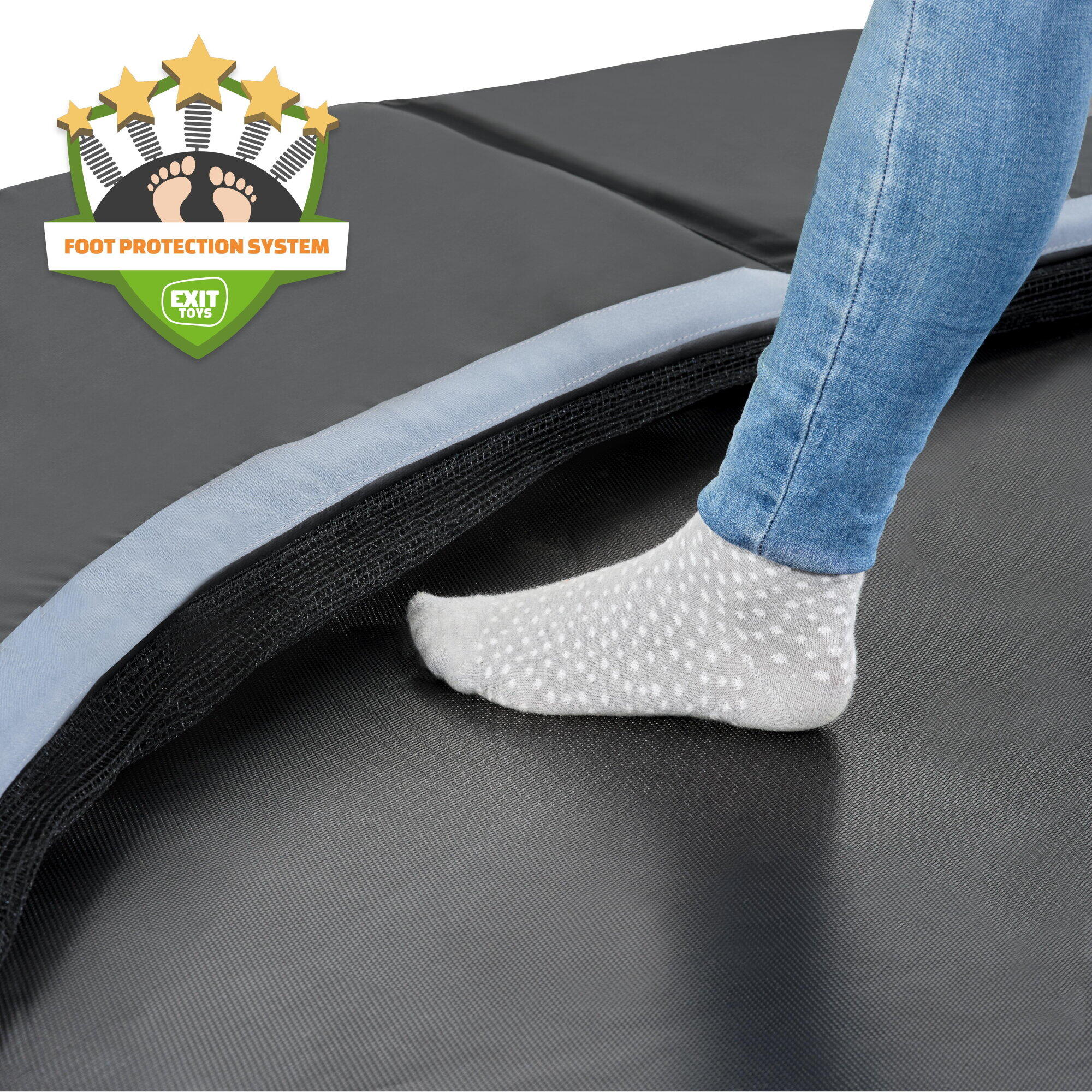 Trampolino elastico sportivo a livello del suolo EXIT Dynamic ø427cm - nero 4/7