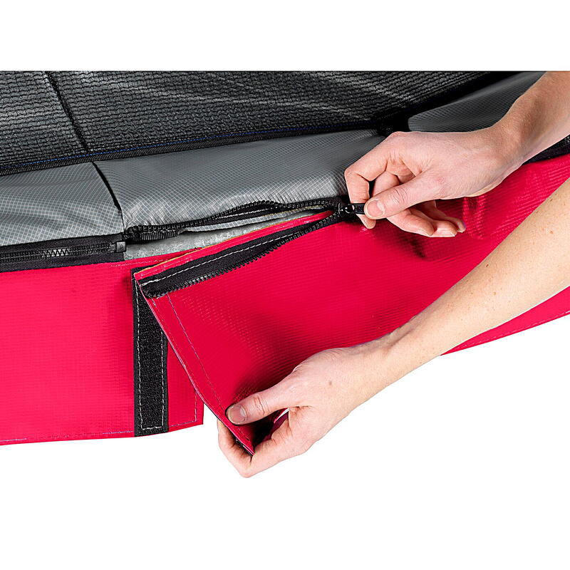 Trampoline EXIT Elegant 214x366cm avec filet de sécurité Economy - rouge