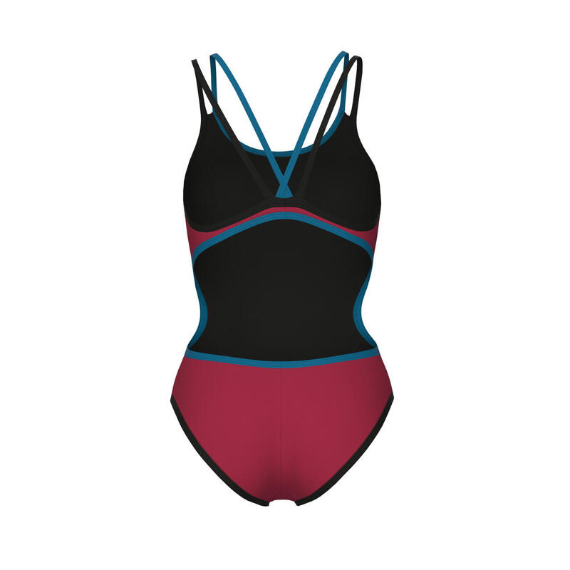 Maillot de bain Arena One Double Cross Back One Piece Rouge/Noir/Bleu Cosmo