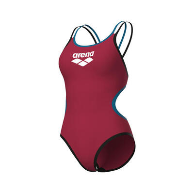 Arena badpak one double cross back one piece rood-zwart-blauw kosmos