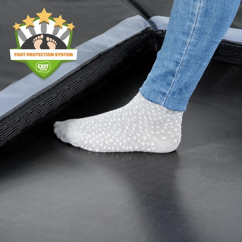 EXIT Dynamic groundlevel sports trampoline 244x427cm - zwart