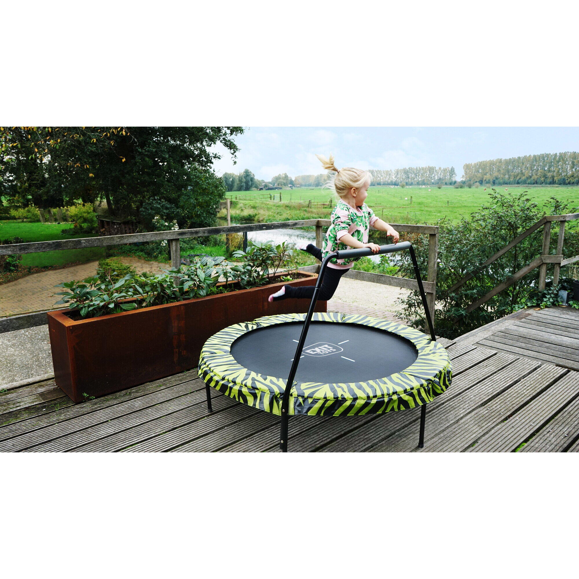 Cama elástica Tiggy junior ø140cm con barra 6/7