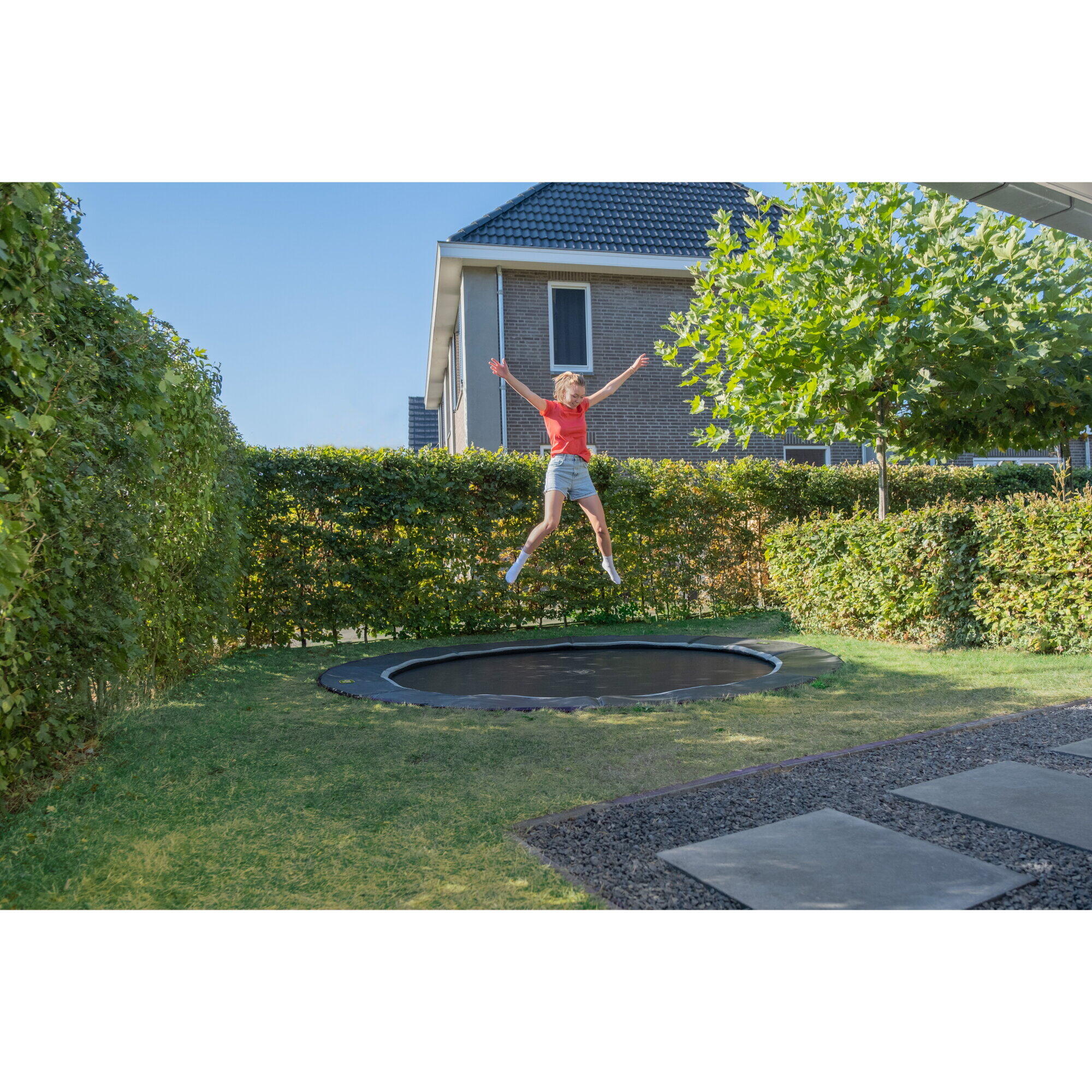 Trampolino elastico sportivo a livello del suolo EXIT Dynamic ø427cm - nero 7/7