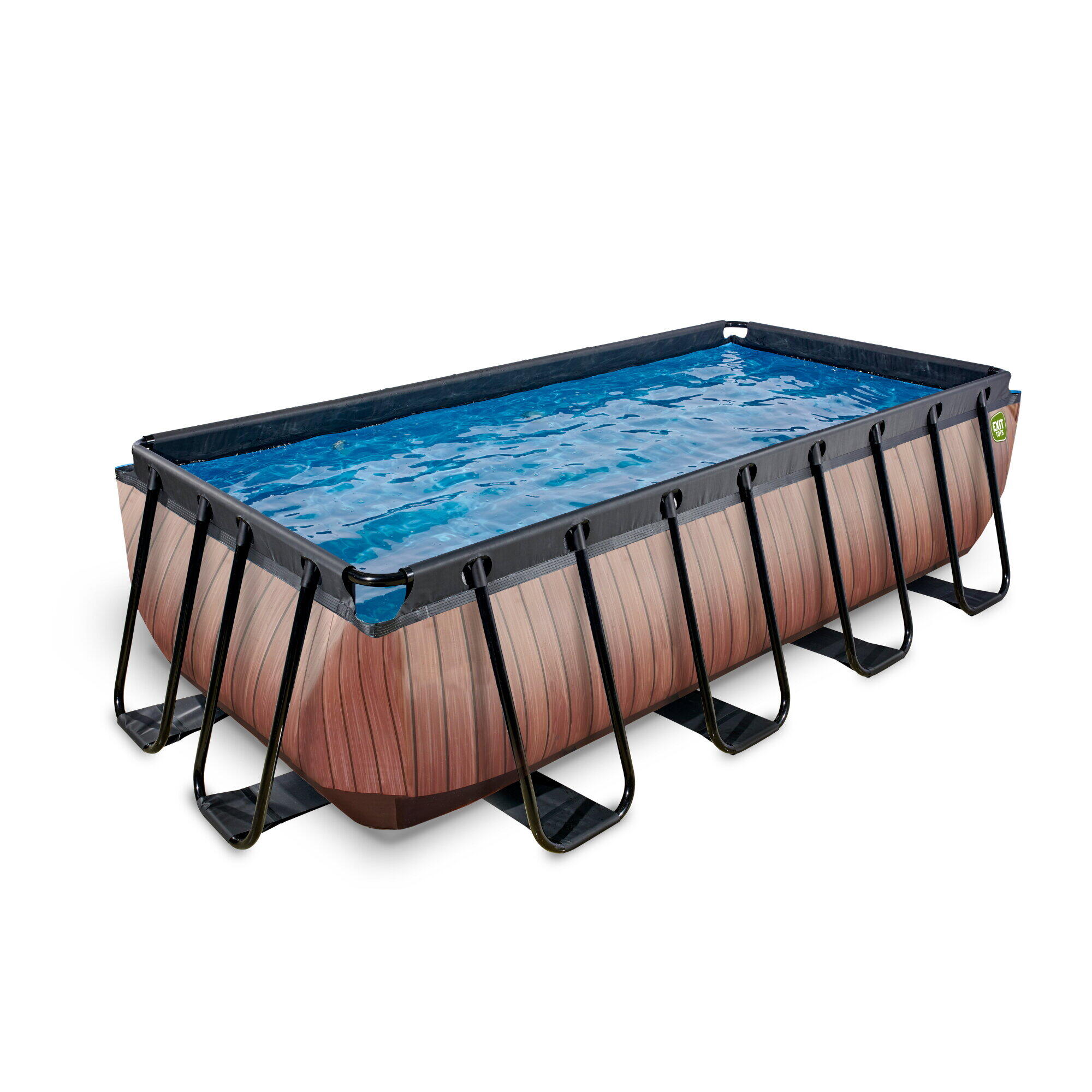 Piscina EXIT Wood 400x200x100cm con pompa filtro a sabbia - marrone 2/7