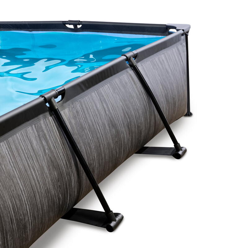 Piscine EXIT Black Wood 300x200x65cm avec pompe filtrante - noir