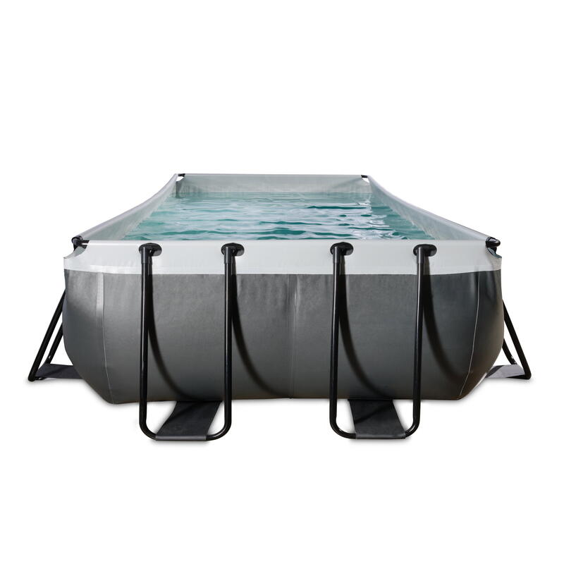 Piscine EXIT Black Leather 400x200x100cm avec pompe filtrante à sable - noir