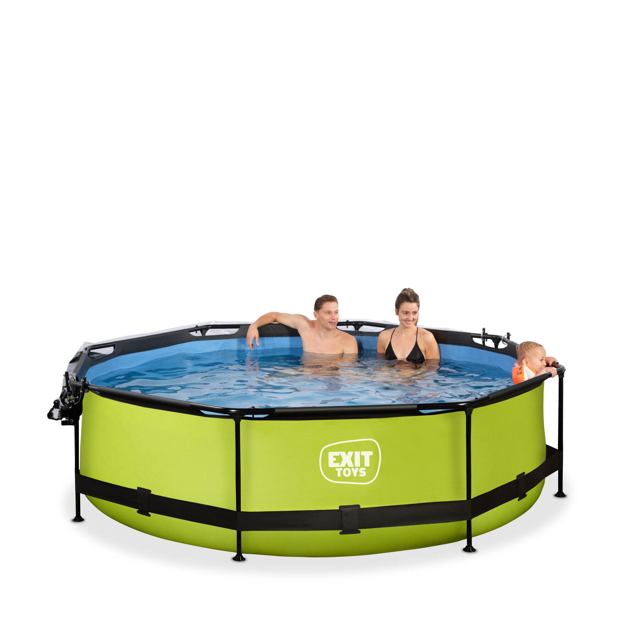 Piscine couverte Wood ø300x76cm avec pompe filtrante 7/7