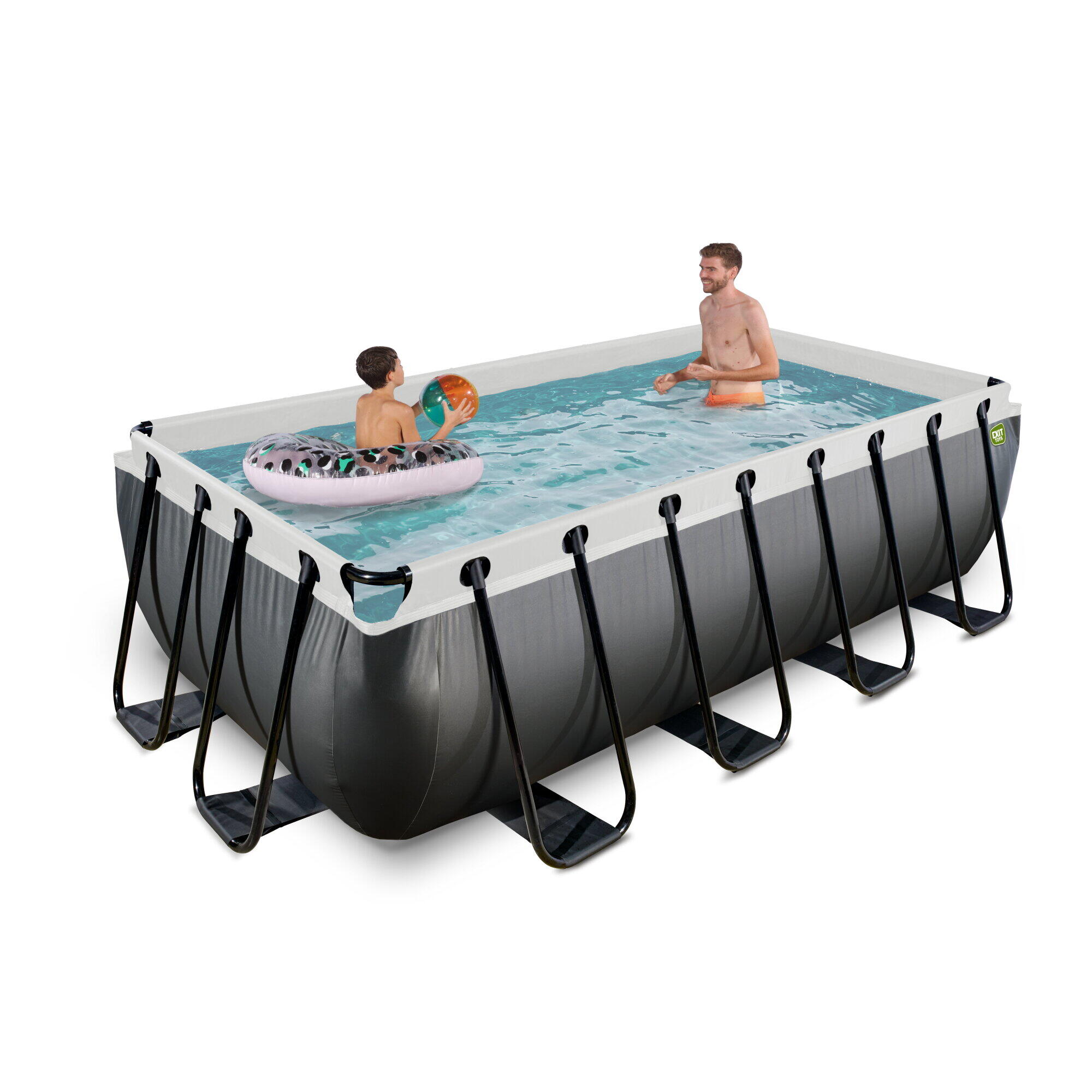 Piscina EXIT Black Leather 400x200x100cm con pompa filtro a sabbia - nero 6/7