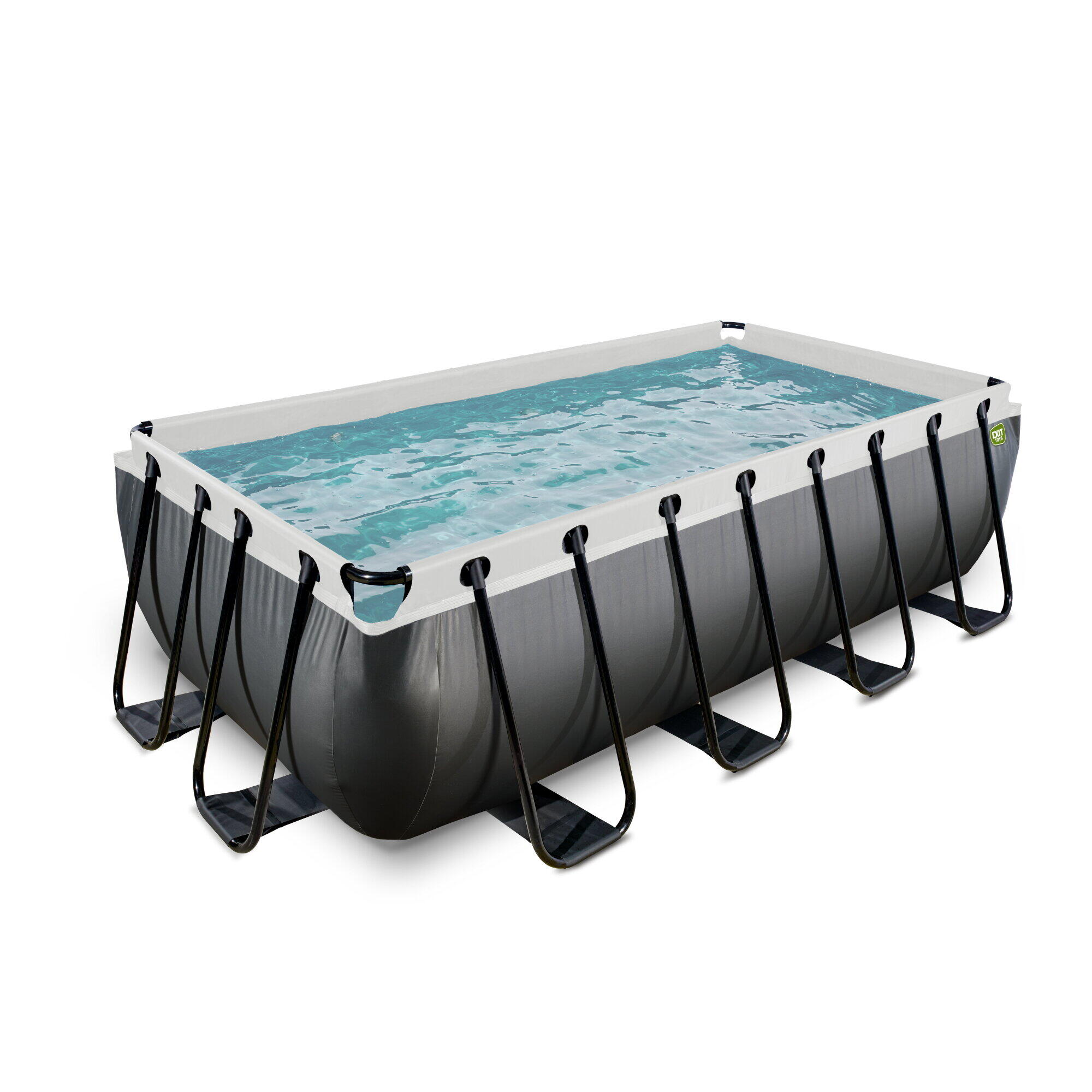 Piscina EXIT Black Leather 400x200x100cm con pompa filtro a sabbia - nero 2/7