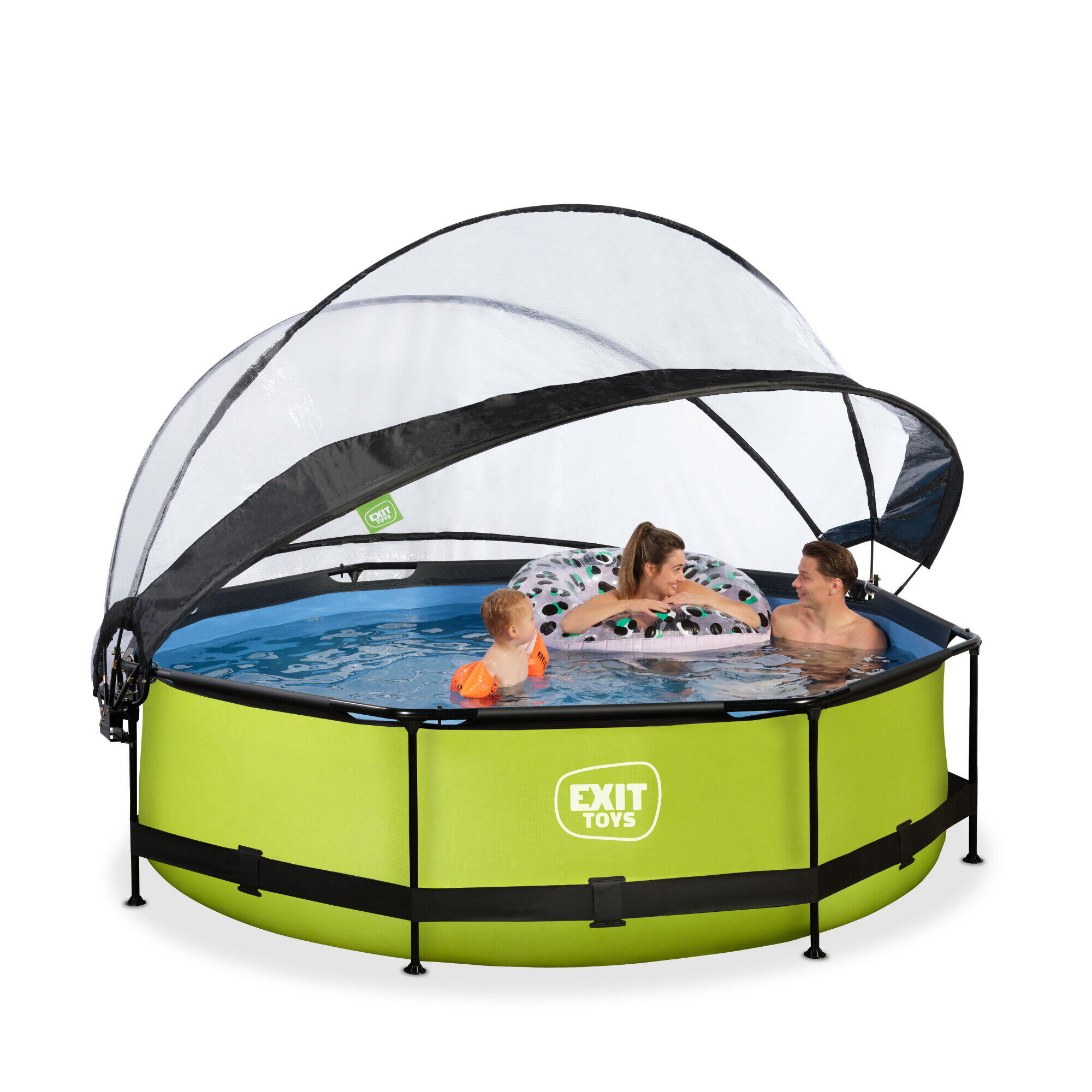 Piscine couverte Wood ø300x76cm avec pompe filtrante 6/7