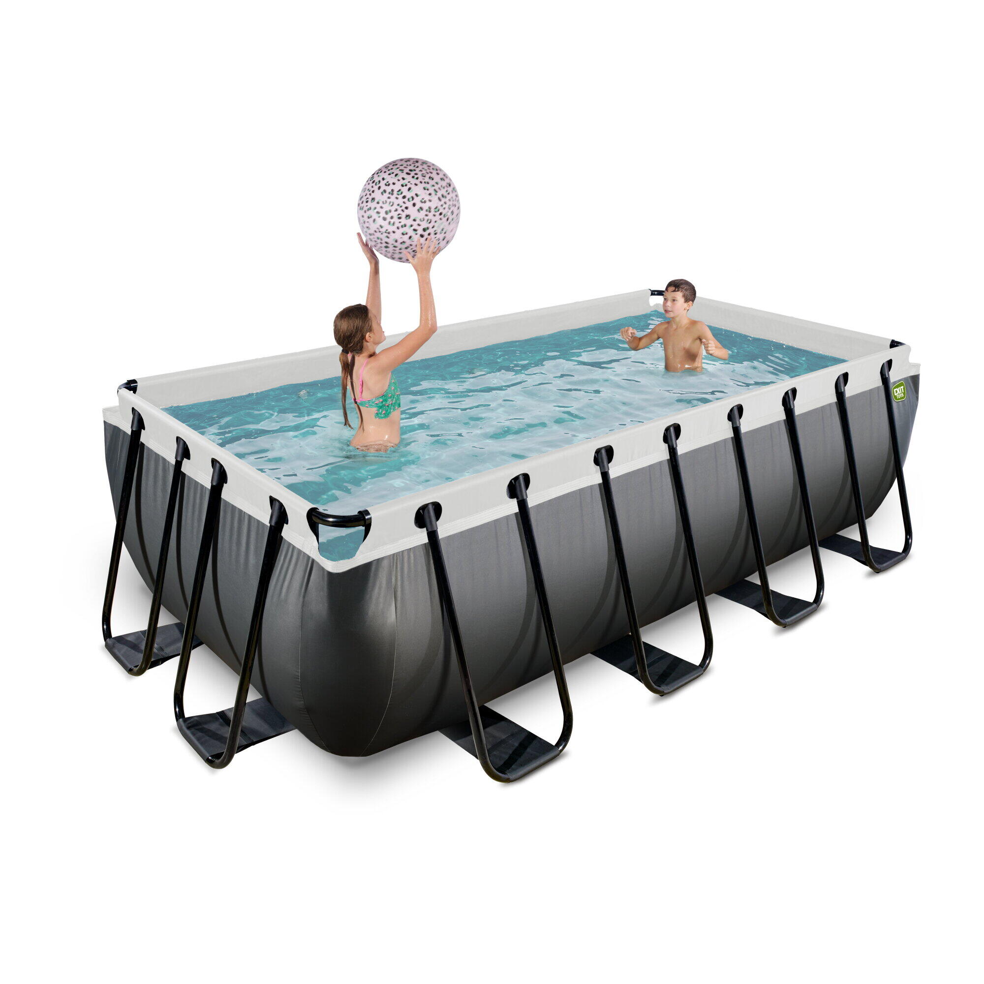 Piscina EXIT Black Leather 400x200x100cm con pompa filtro a sabbia - nero 5/7