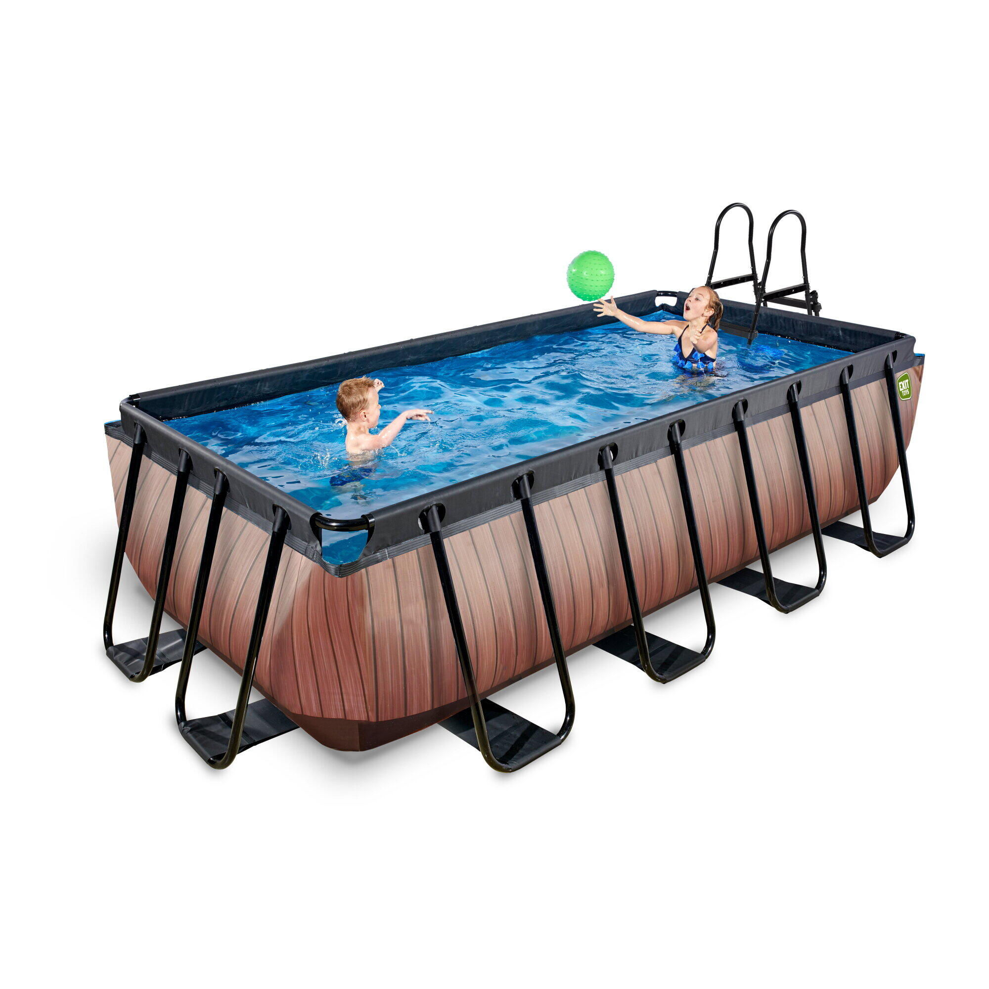 Piscina EXIT Wood 400x200x100cm con pompa filtro a sabbia - marrone 6/7