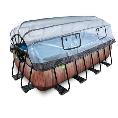 Zwembad 400x200x122cm met overkapping en zandfilter- en warmtepomp