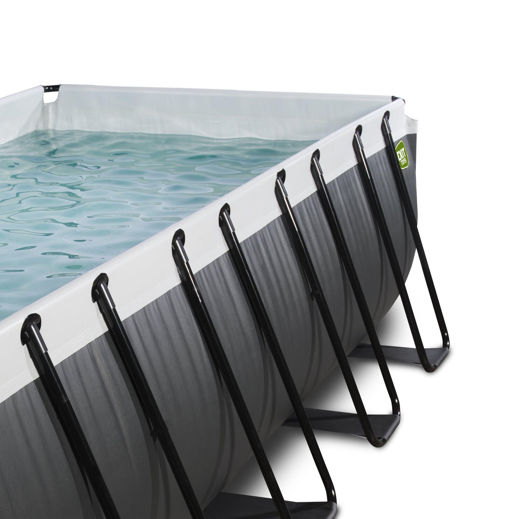 Piscina EXIT Black Leather 400x200x100cm con pompa filtro a sabbia - nero 4/7