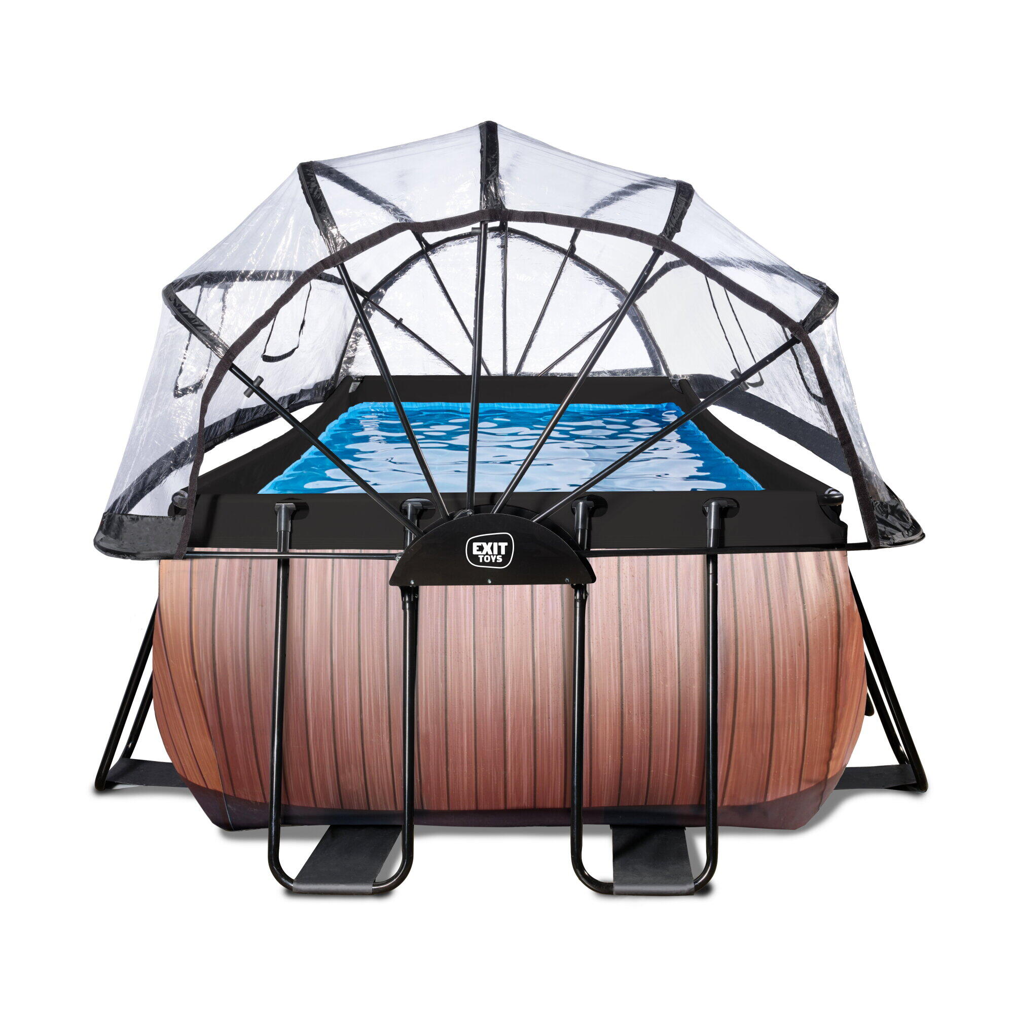 Piscina EXIT Wood 540x250x100cm con pompa filtro a sabbia e copertura - marrone 4/7