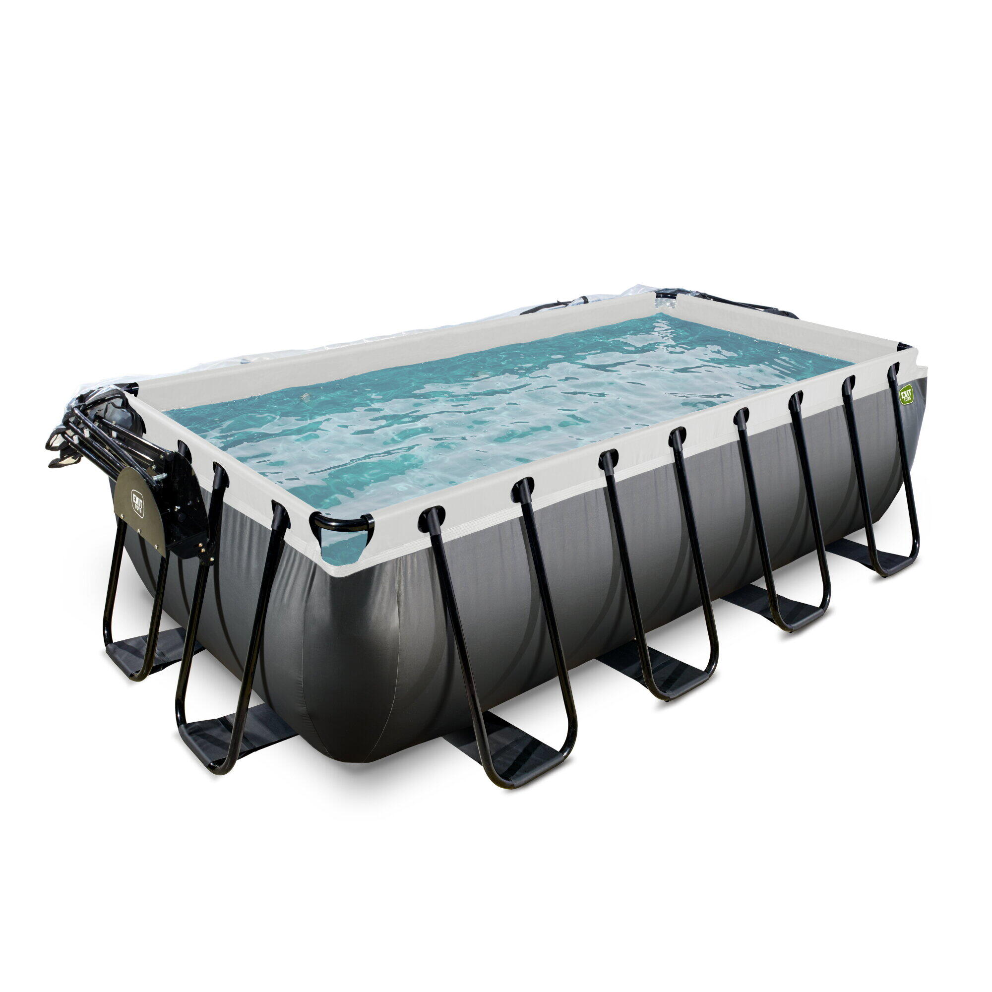 Piscine couverte Wood 400x200 cm avec pompe filtrante à sable 3/7