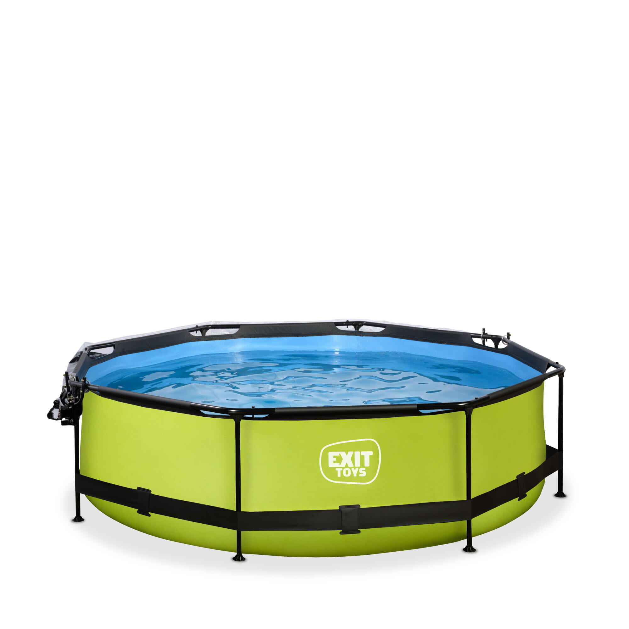 Piscine couverte Wood ø300x76cm avec pompe filtrante 3/7