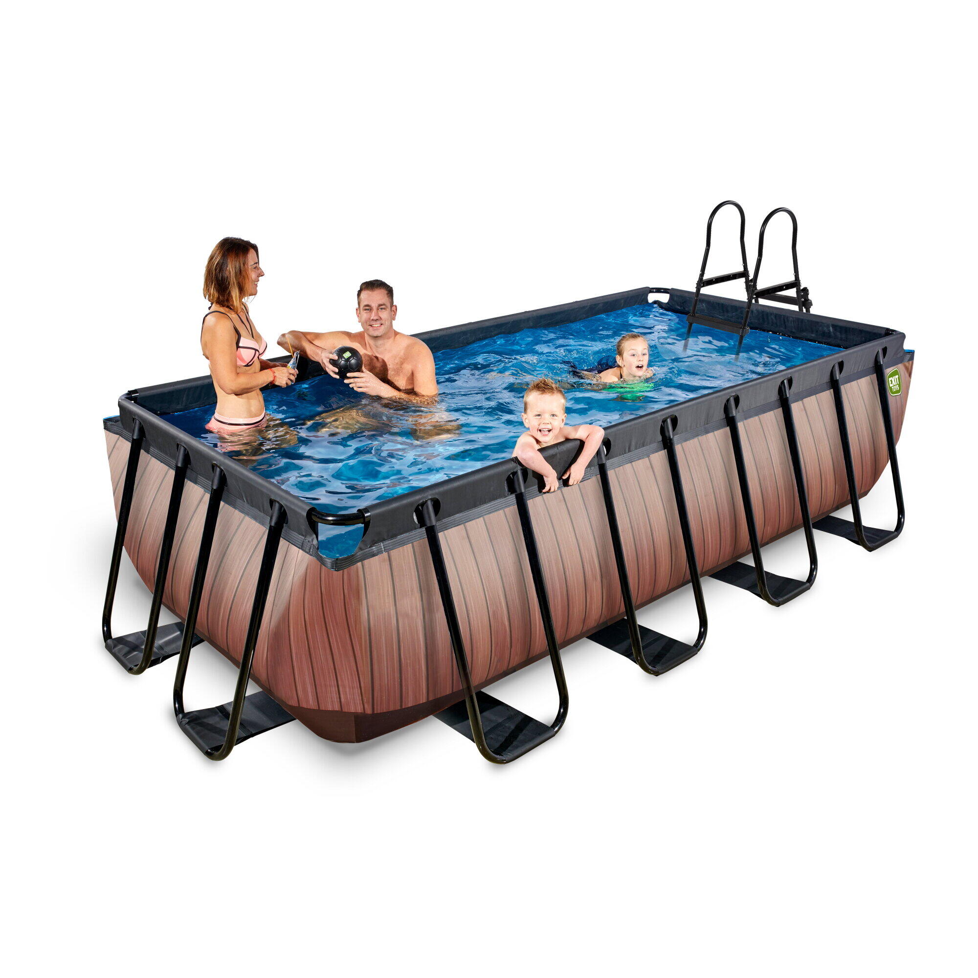 Piscina EXIT Wood 400x200x100cm con pompa filtro a sabbia - marrone 5/7