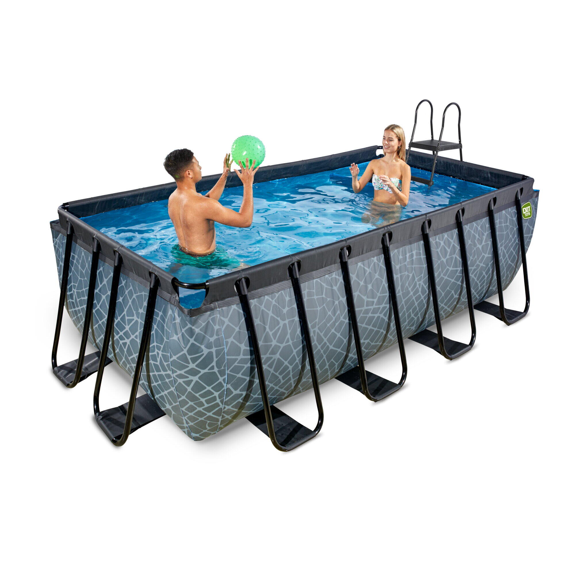 Piscina EXIT Stone 400x200x122cm con pompa filtro - grigia 6/7