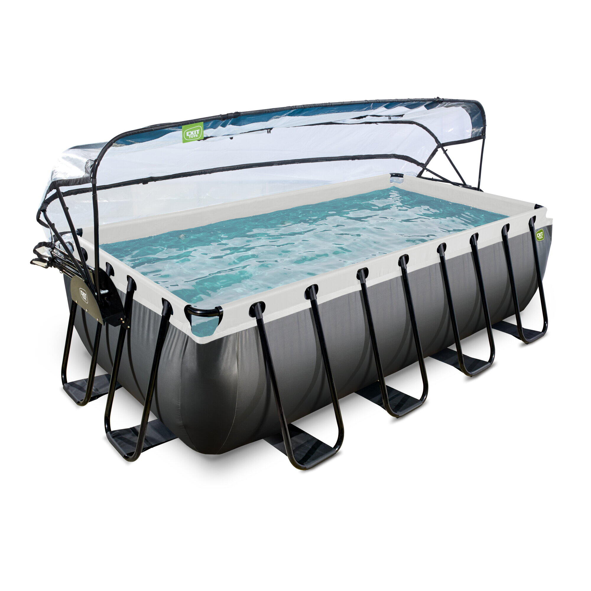 Piscine couverte Wood 400x200 cm avec pompe filtrante à sable 2/7