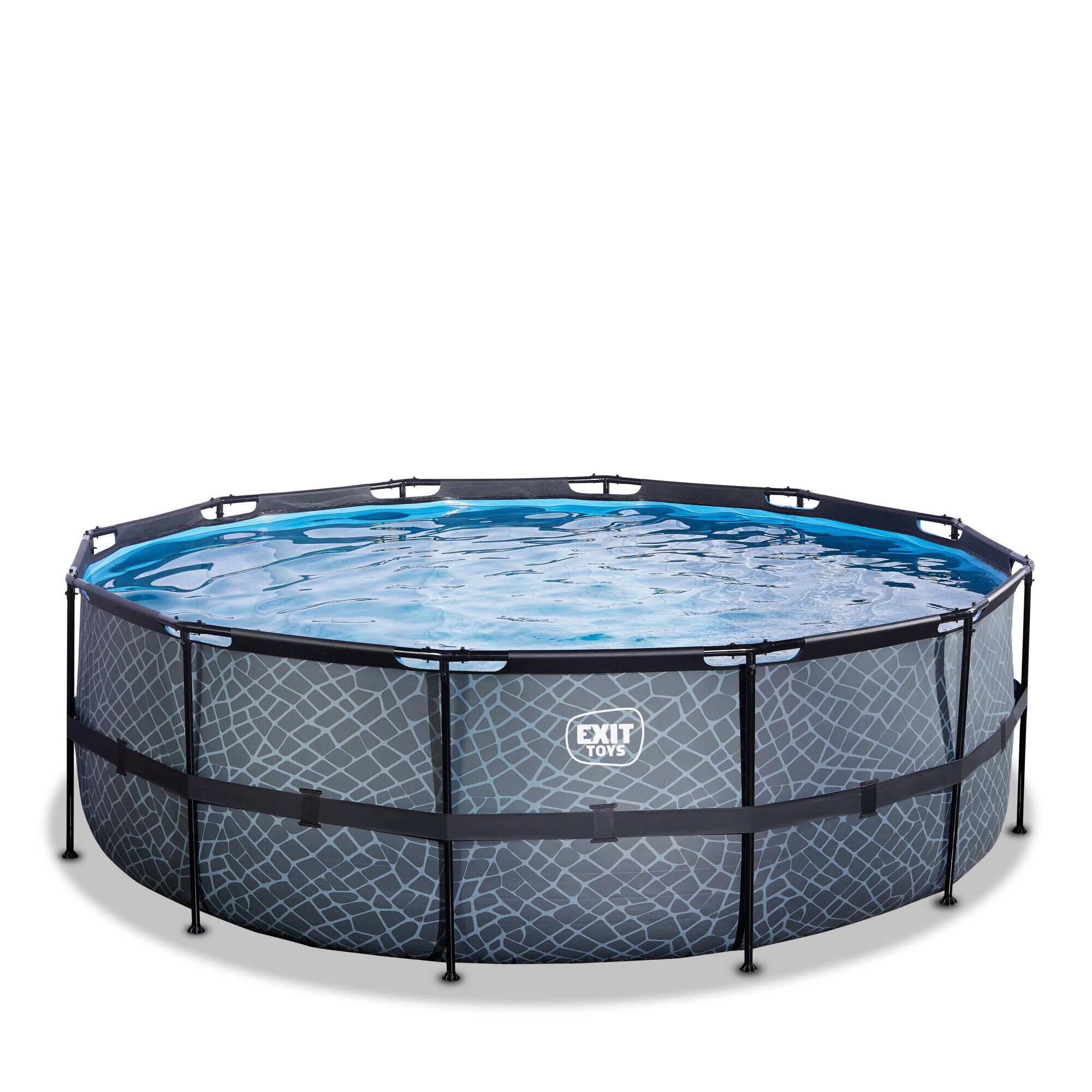 Piscina EXIT Stone ø427x122cm con pompa filtro - grigia 2/7
