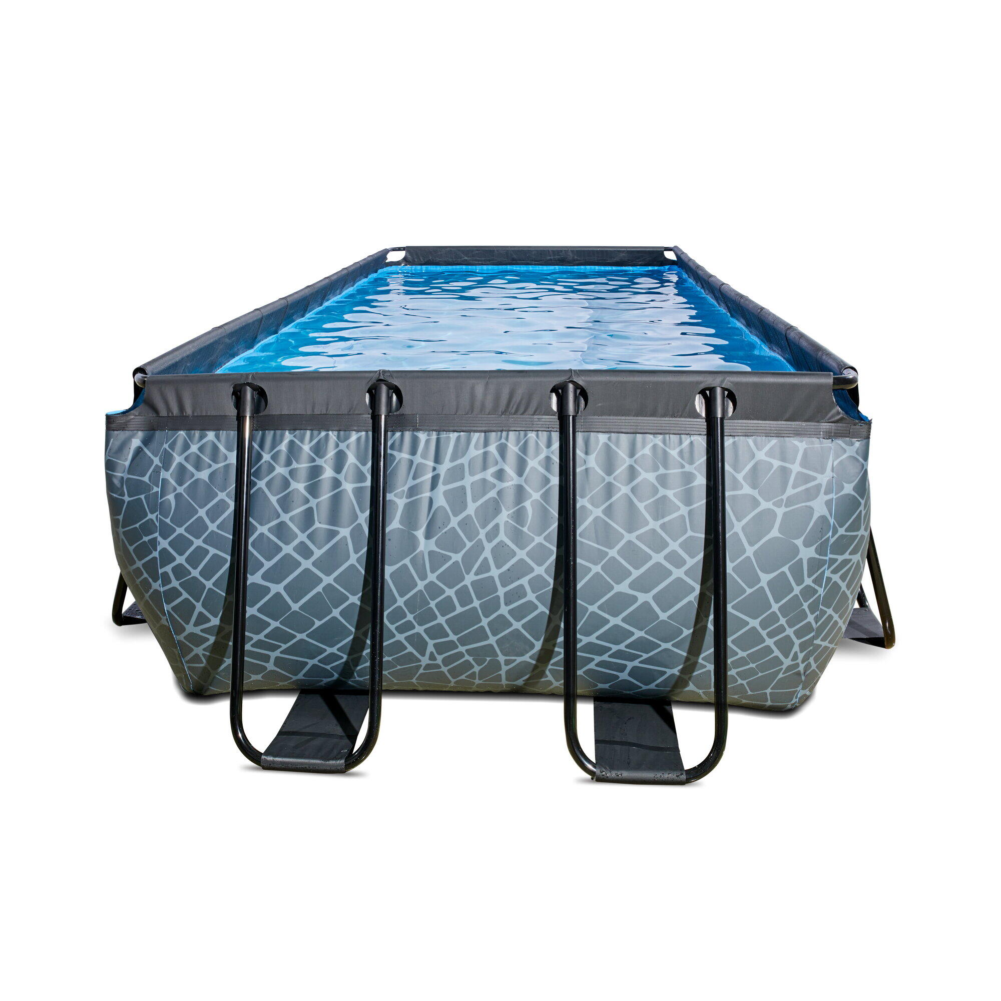 Piscina EXIT Stone 400x200x122cm con pompa filtro - grigia 3/7
