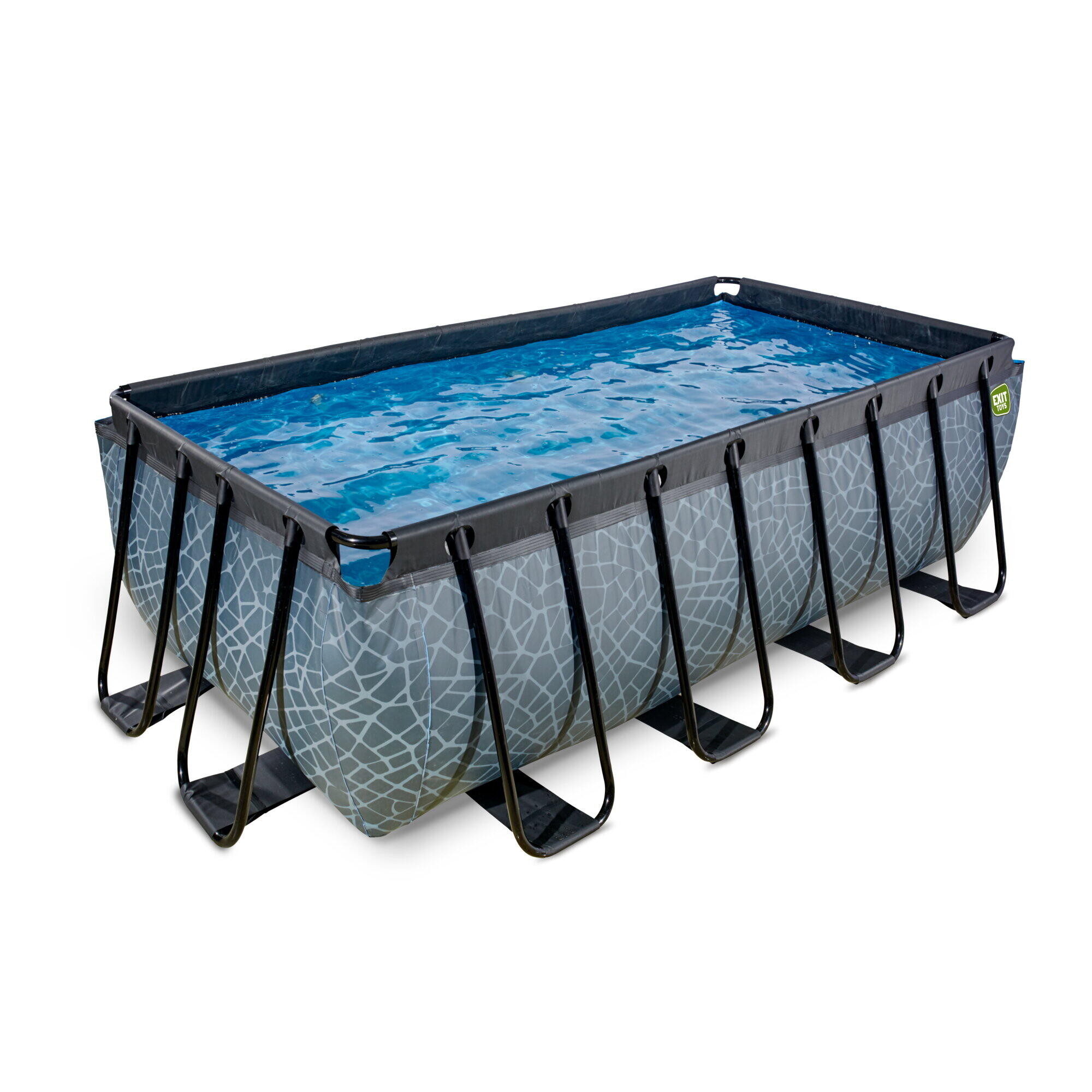 Piscina EXIT Stone 400x200x122cm con pompa filtro - grigia 2/7