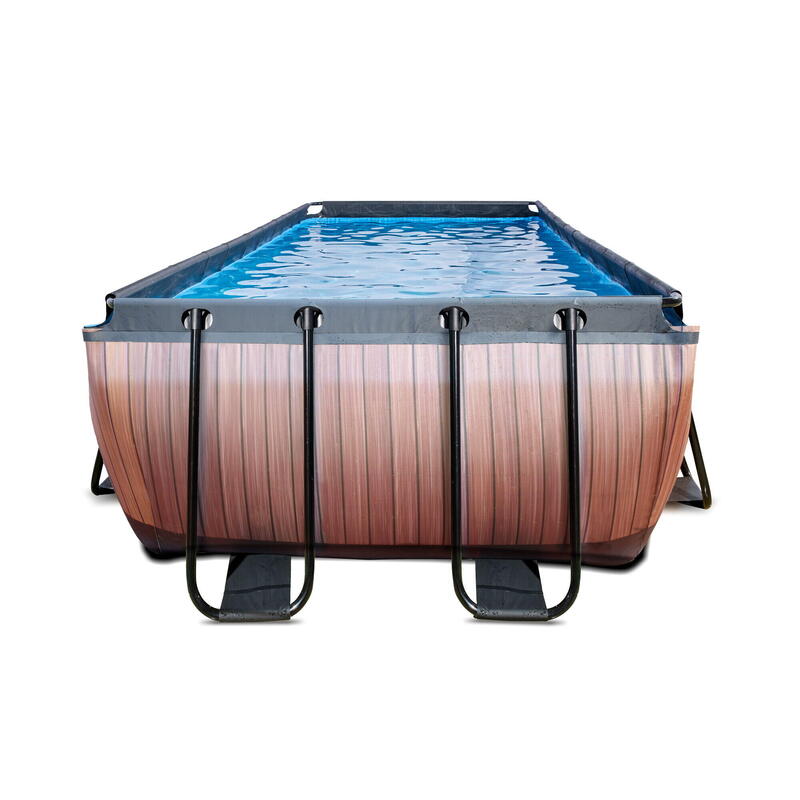 Piscine EXIT Wood 540x250x122cm avec pompe filtrante à sable - marron