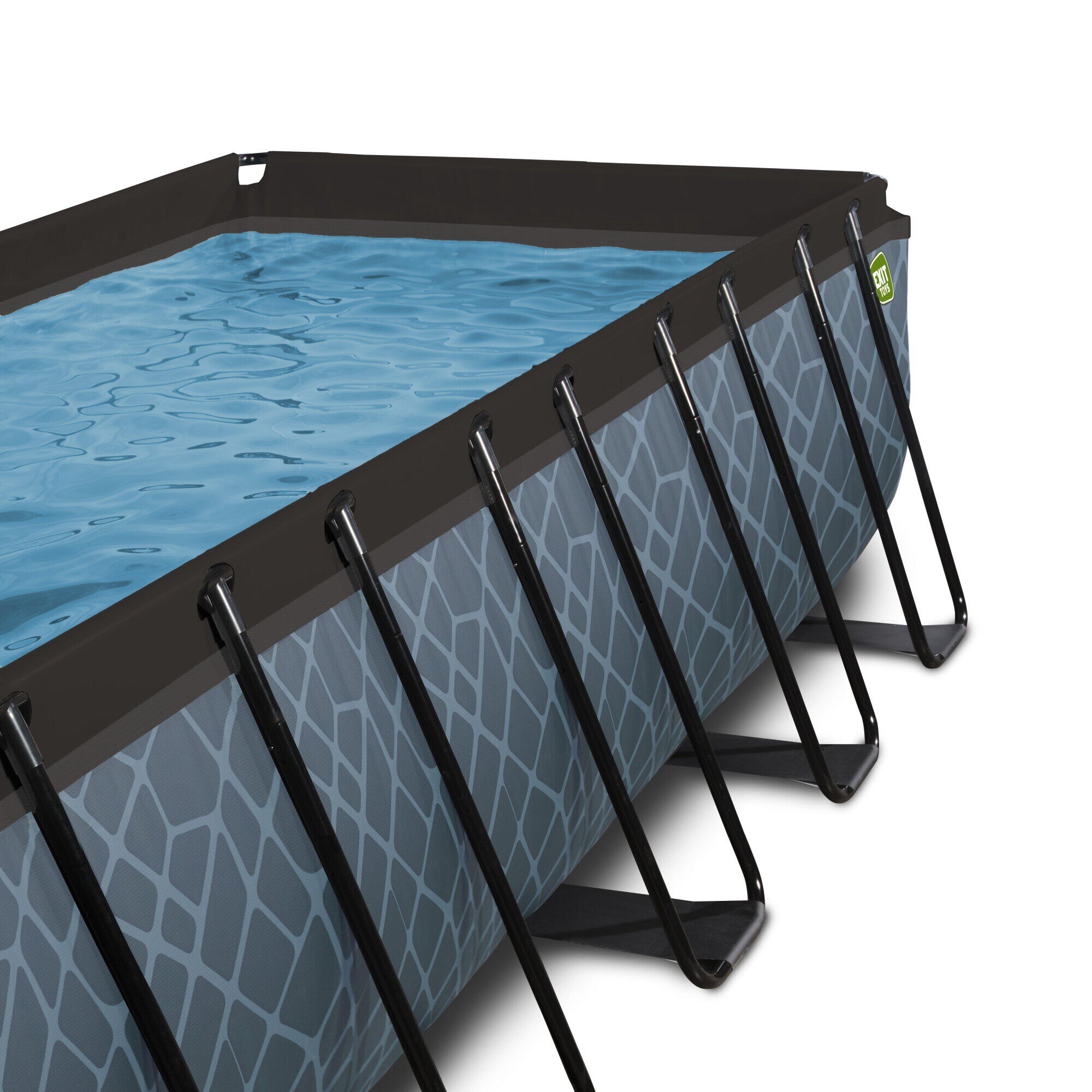 Piscina EXIT Stone 540x250x100cm con pompa filtro a sabbia - grigia 4/7