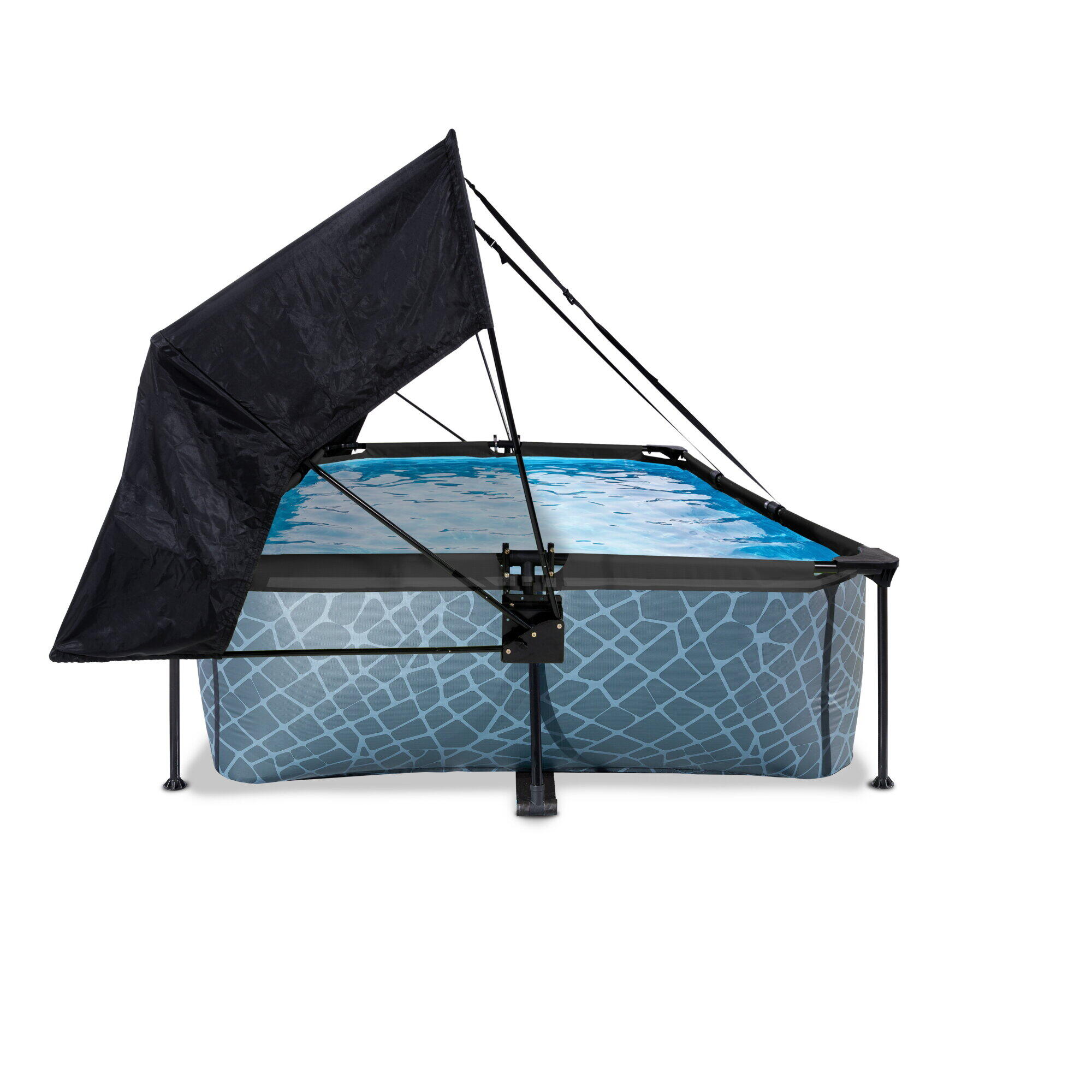 Piscine 300x200x65cm avec voile d'ombrage et pompe filtrante 4/7