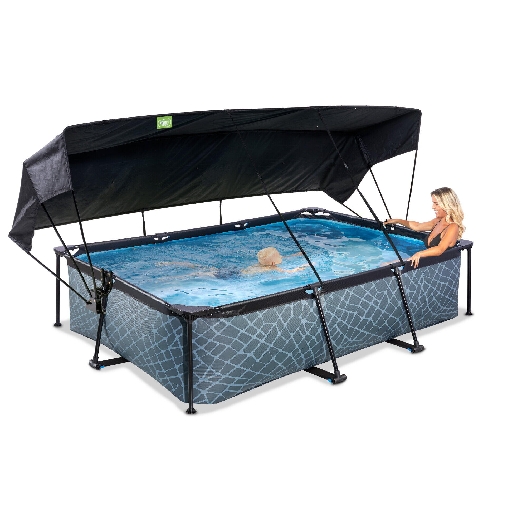 Piscine 300x200x65cm avec voile d'ombrage et pompe filtrante 7/7