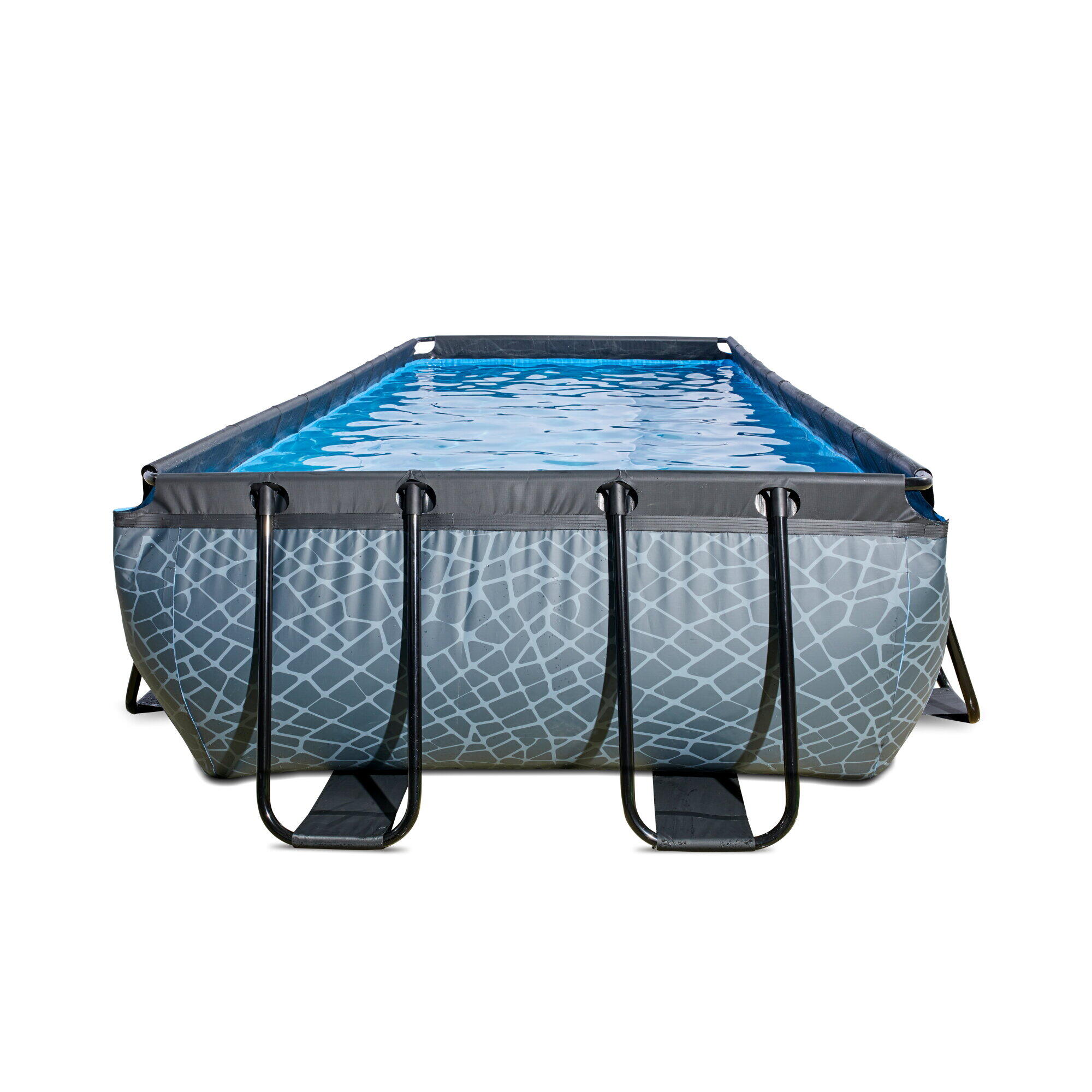 Piscina EXIT Stone 540x250x100cm con pompa filtro a sabbia - grigia 3/7