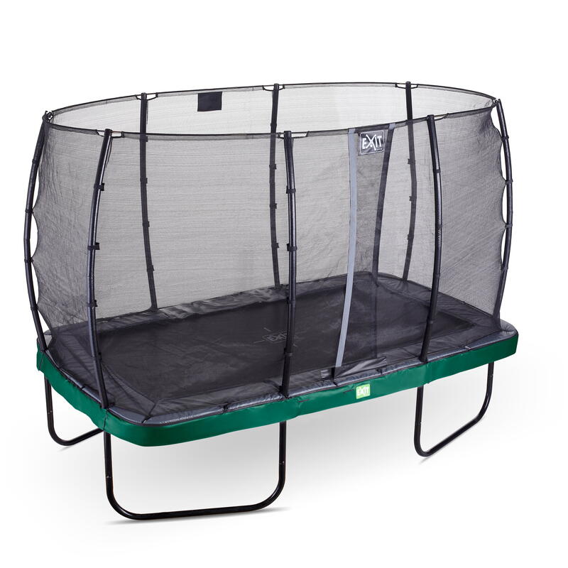 Trampoline EXIT Elegant 244x427cm avec filet de sécurité Economy - vert