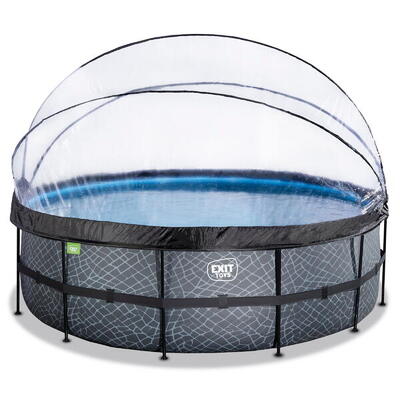 Zwembad ø450x122cm met overkapping en zandfilter- en warmtepomp