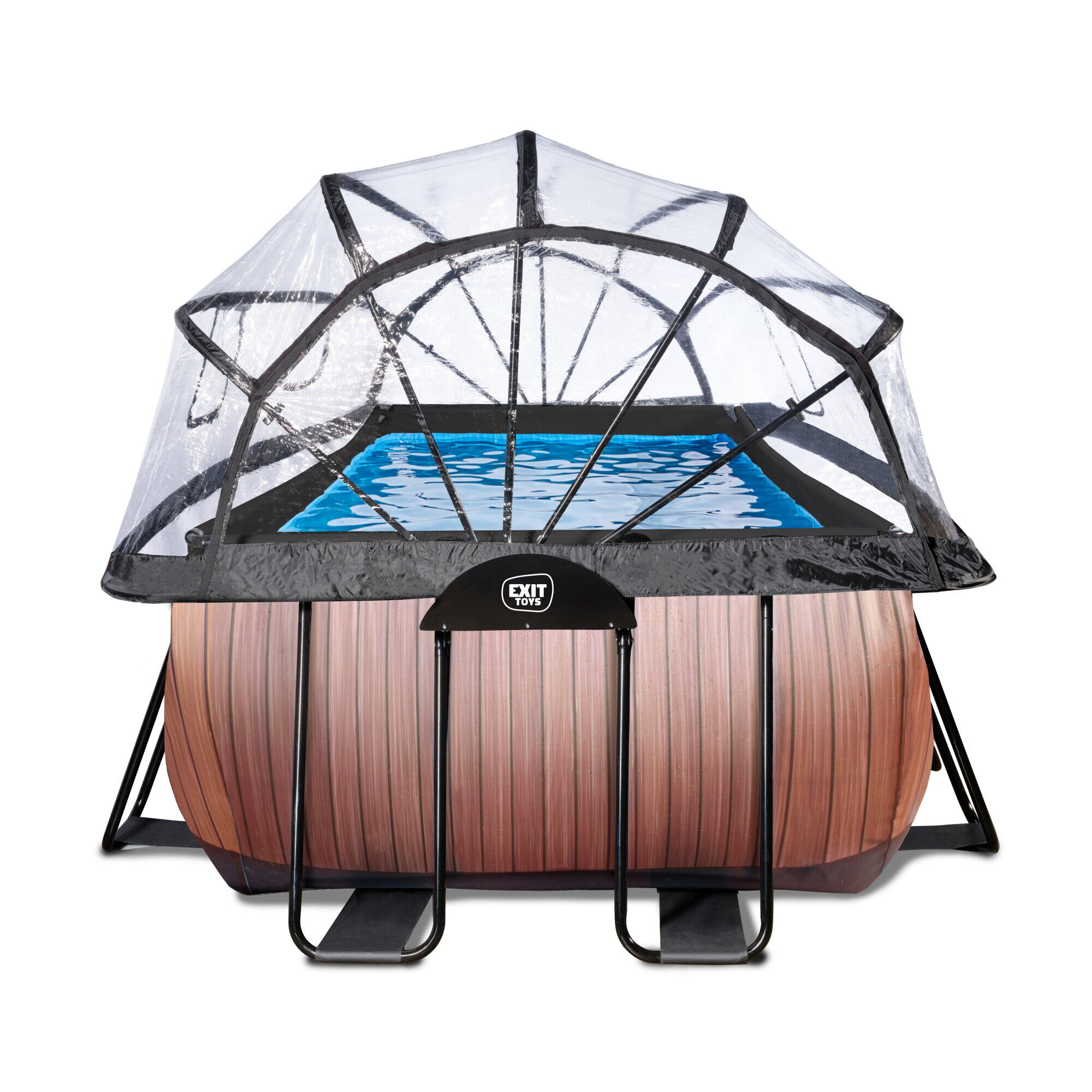 Piscina EXIT Wood 400x200x100cm con pompa filtro a sabbia e copertura - marrone 4/7