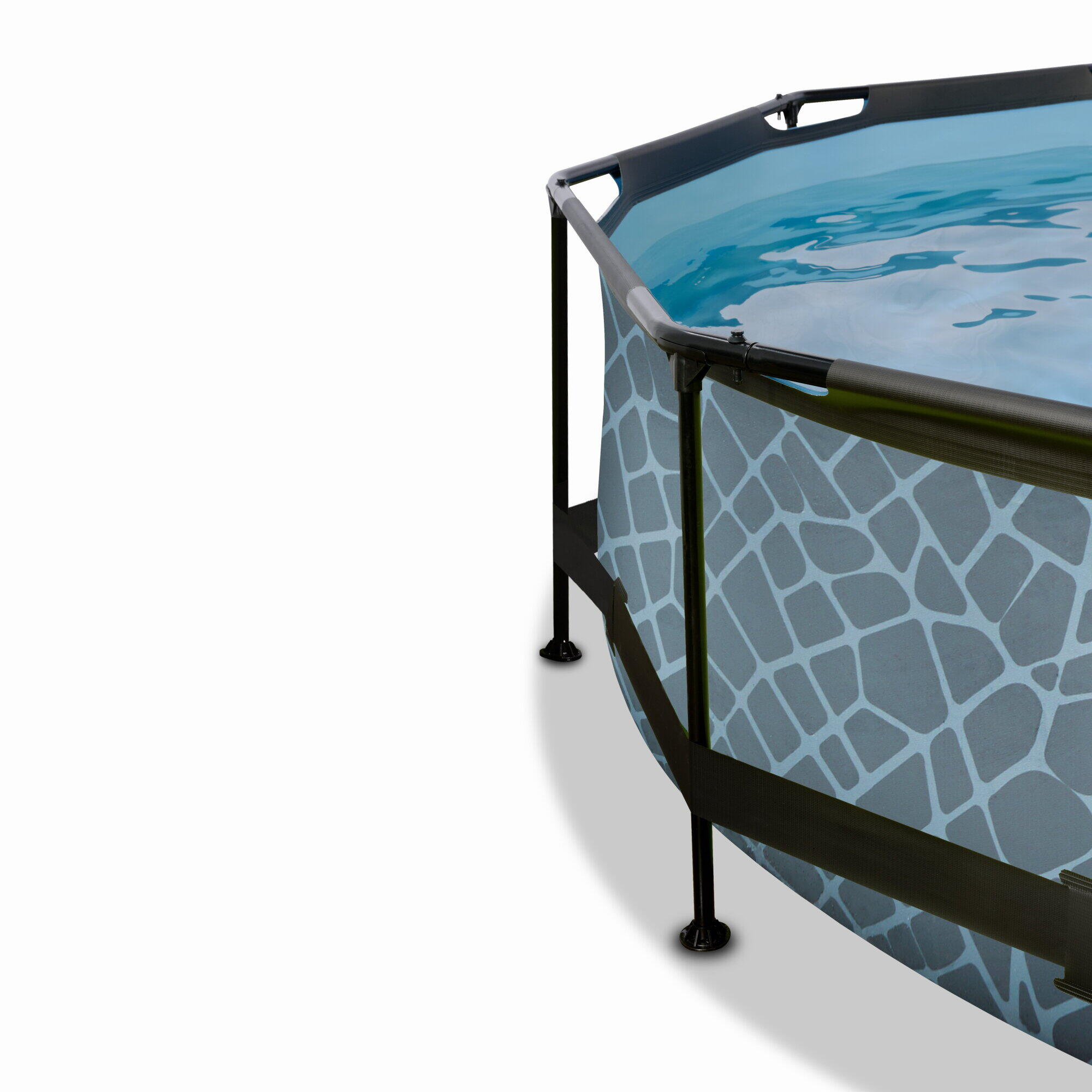 Piscina EXIT Stone ø300x76cm con pompa filtro e copertura - grigio 4/7