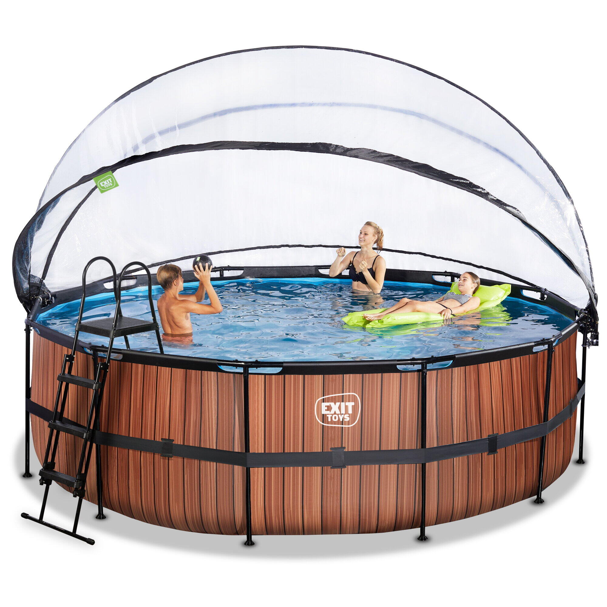 Piscina ø450x122cm con cúpula y bomba de filtrado de arena y 6/7