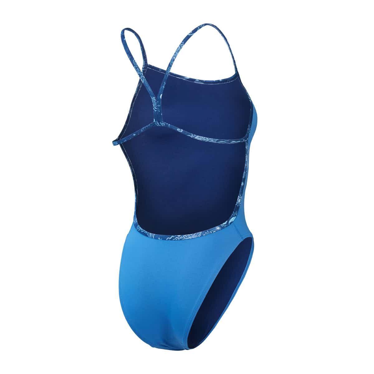 Maillot de bain Speedo Solid Vback - Bleu Serves - Taille 26 5/7