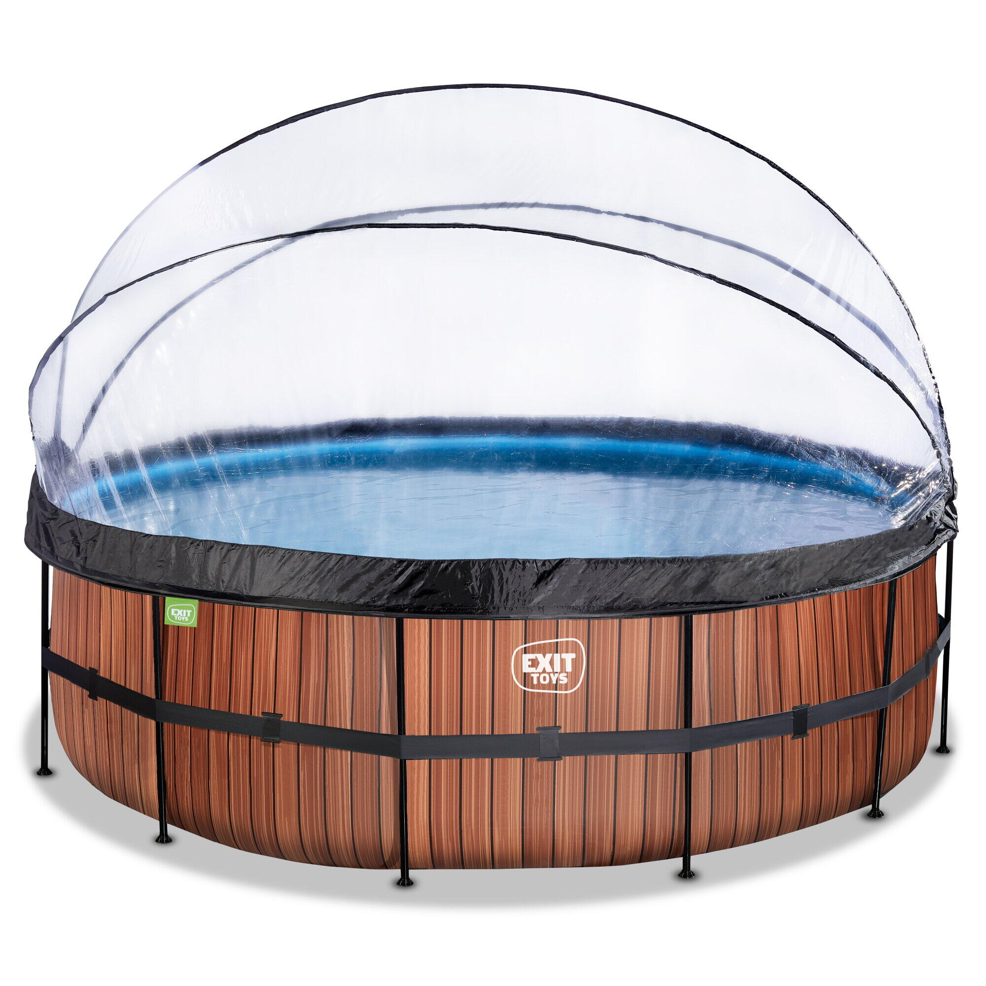 EXIT TOYS Zwembad ø450x122cm met overkapping en zandfilter- en warmtepomp