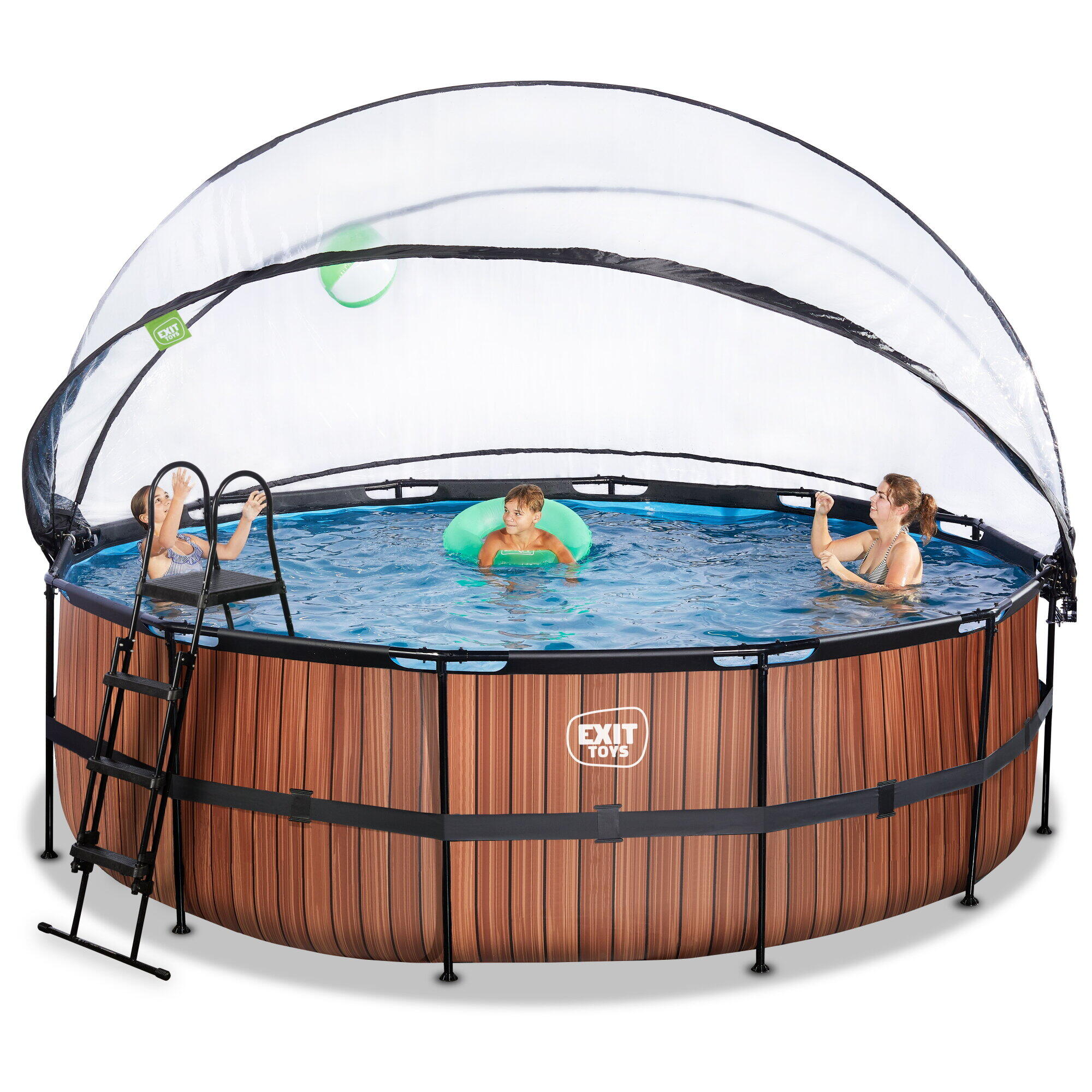 Piscina ø450x122cm con cúpula y bomba de filtrado de arena y 7/7