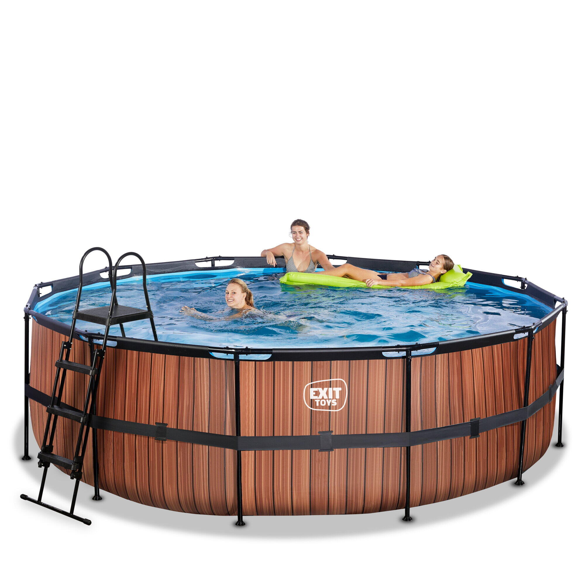 Piscina EXIT Wood ø450x122cm con pompa filtro - marrone 5/7
