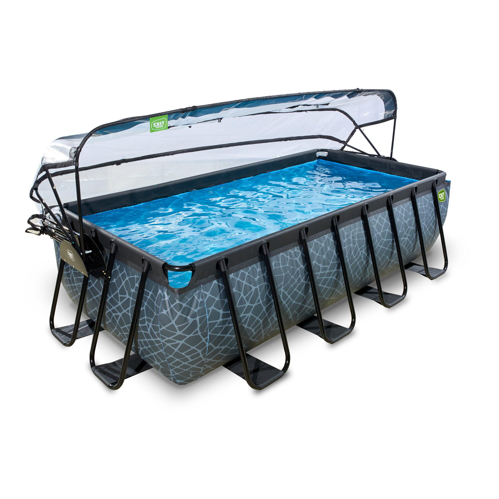 Piscine couverte Wood 400x200 cm avec pompe filtrante à sable 2/7