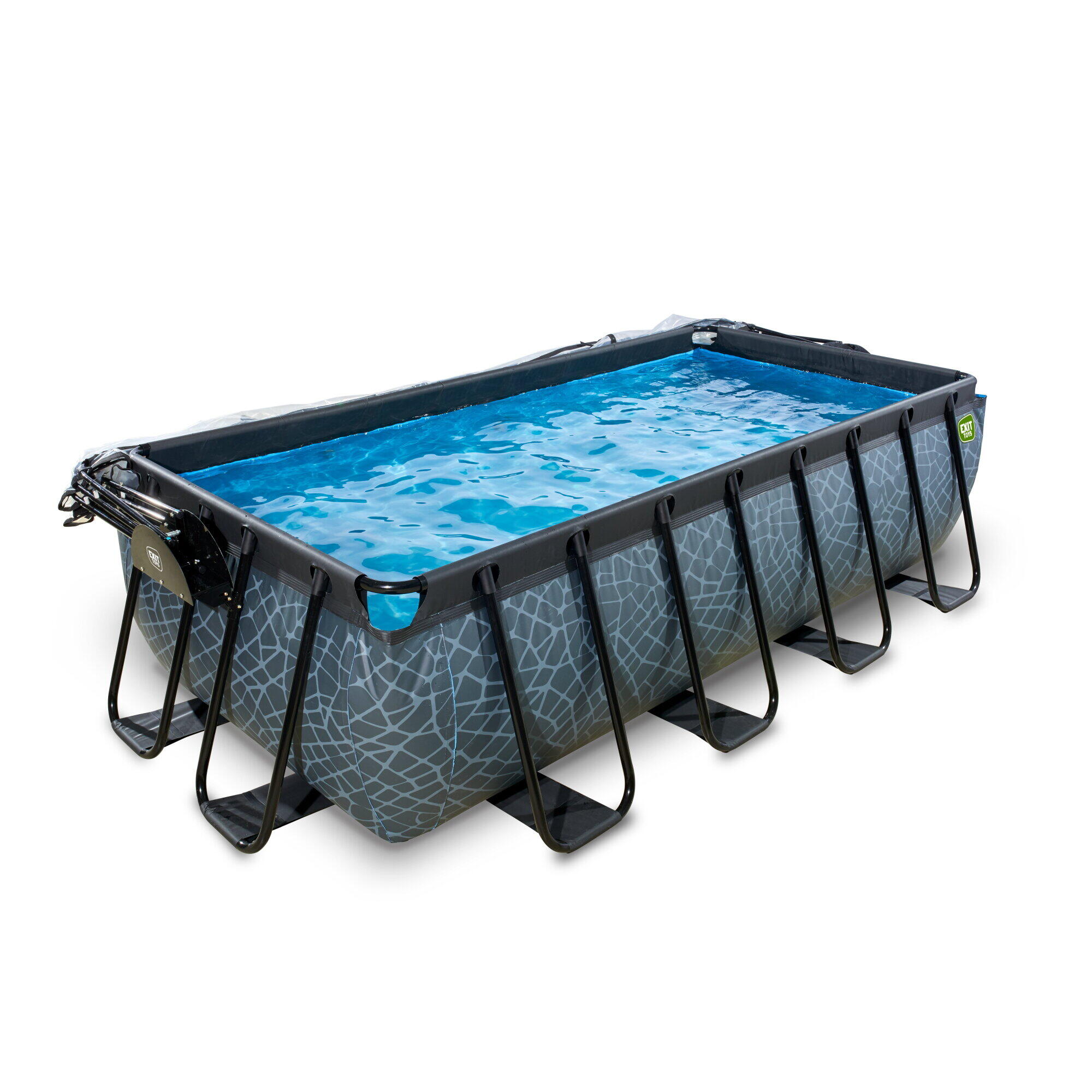 Piscine couverte Wood 400x200 cm avec pompe filtrante à sable 3/7