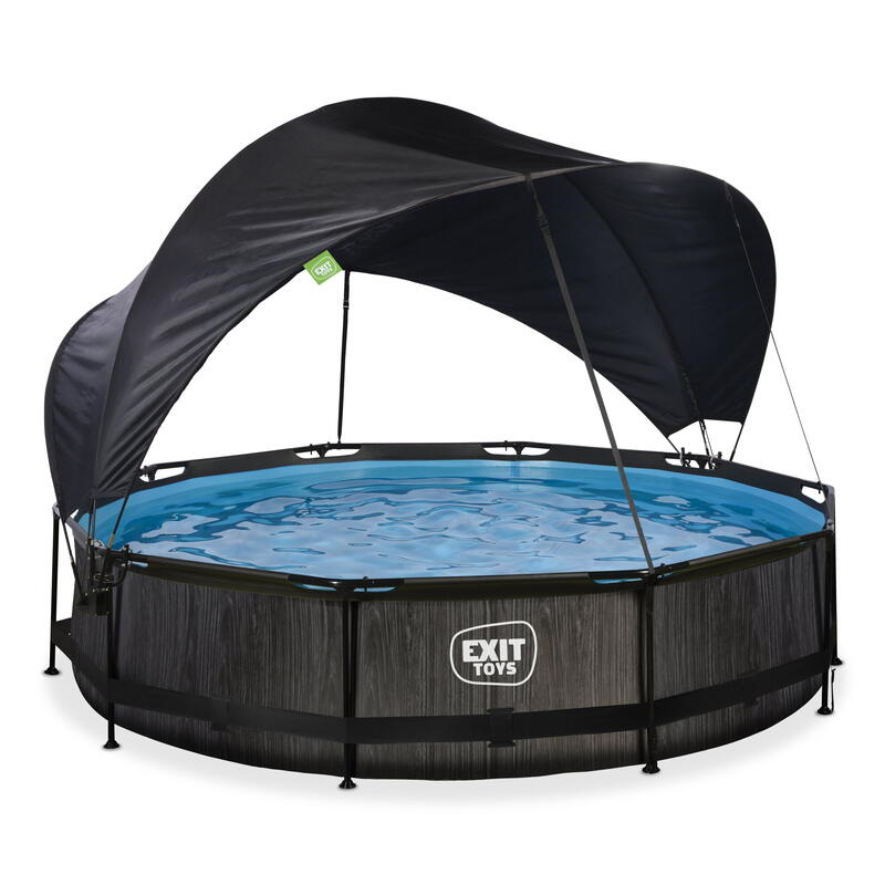 Piscine ø360x76cm avec voile d'ombrage et pompe filtrante