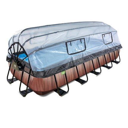 Piscine couverte 540x250x100cm avec pompe filtrante à sable et &agra