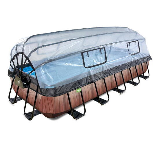 Piscine couverte 540x250x100cm avec pompe filtrante à sable et &agra