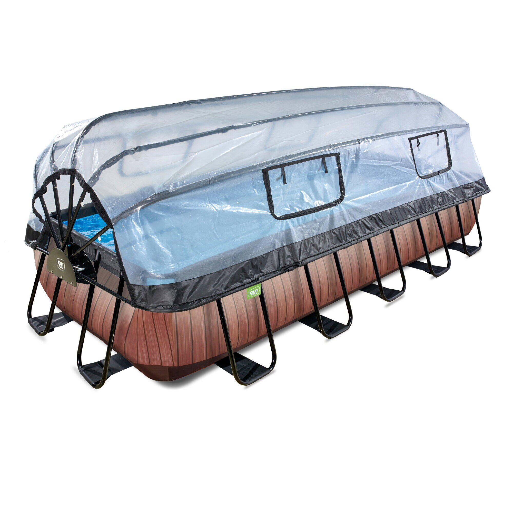 Exit Toys - Piscine Couverte Wood 540x250cm Avec Pompe Filtrante À Sable - Piscine - Marron - No Size - Decathlon