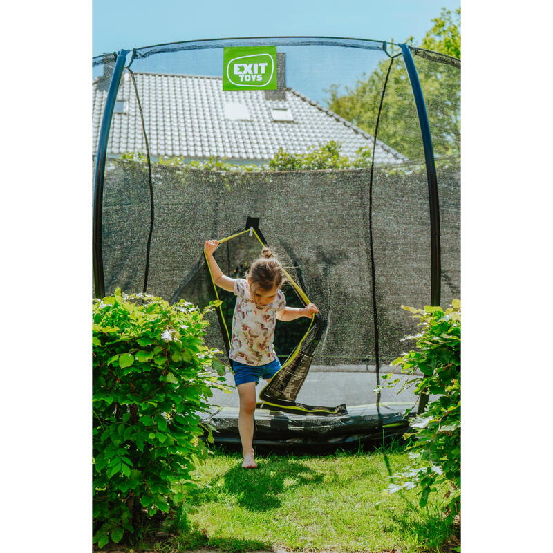 Trampoline enterré EXIT Silhouette ø366cm avec filet de sécurité - noir