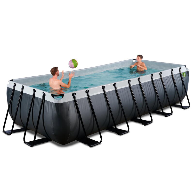 Piscine EXIT Black Leather 540x250x122cm avec pompe filtrante à sable - noir