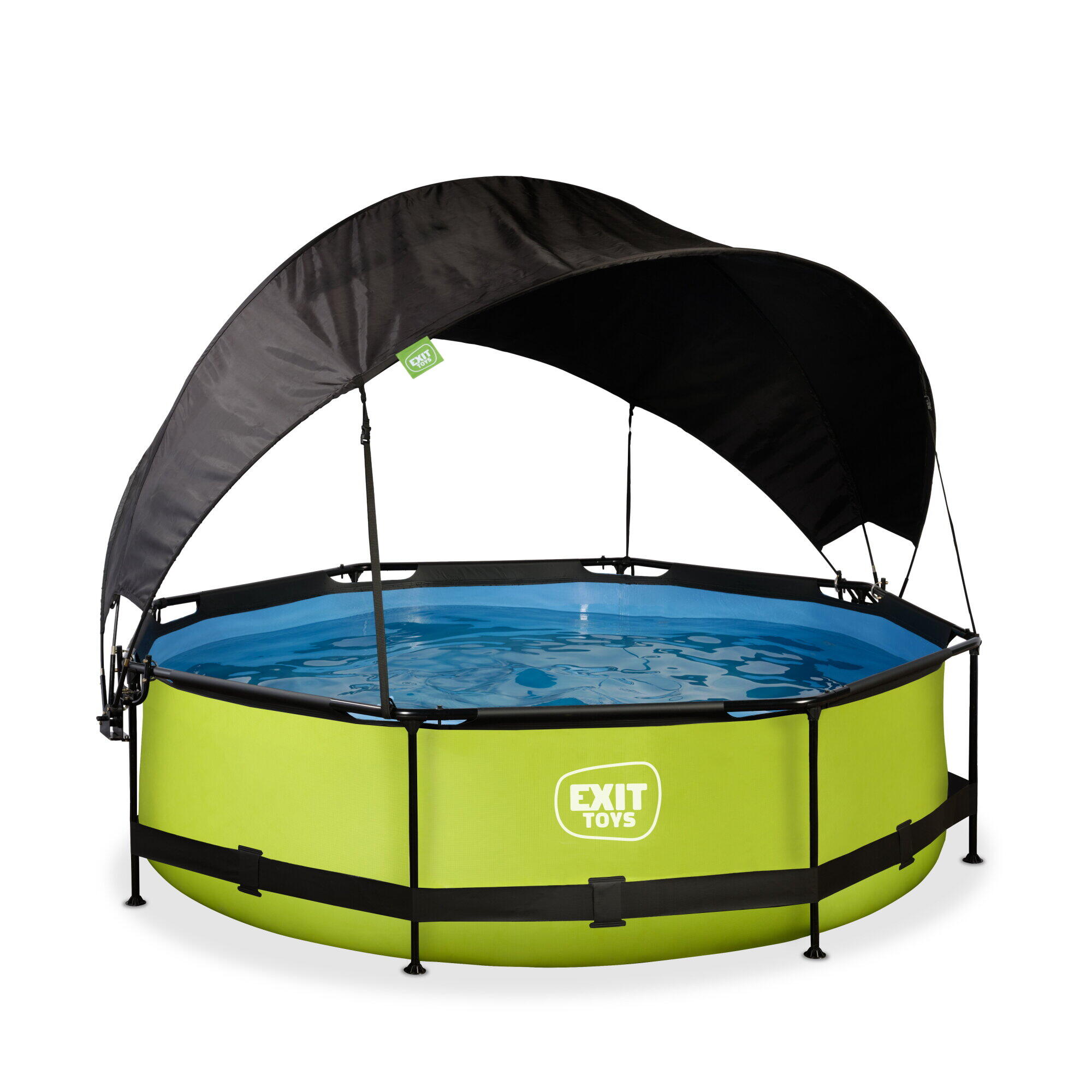 Piscina EXIT Lime ø300x76cm con pompa filtro e pensilina - verde 2/7